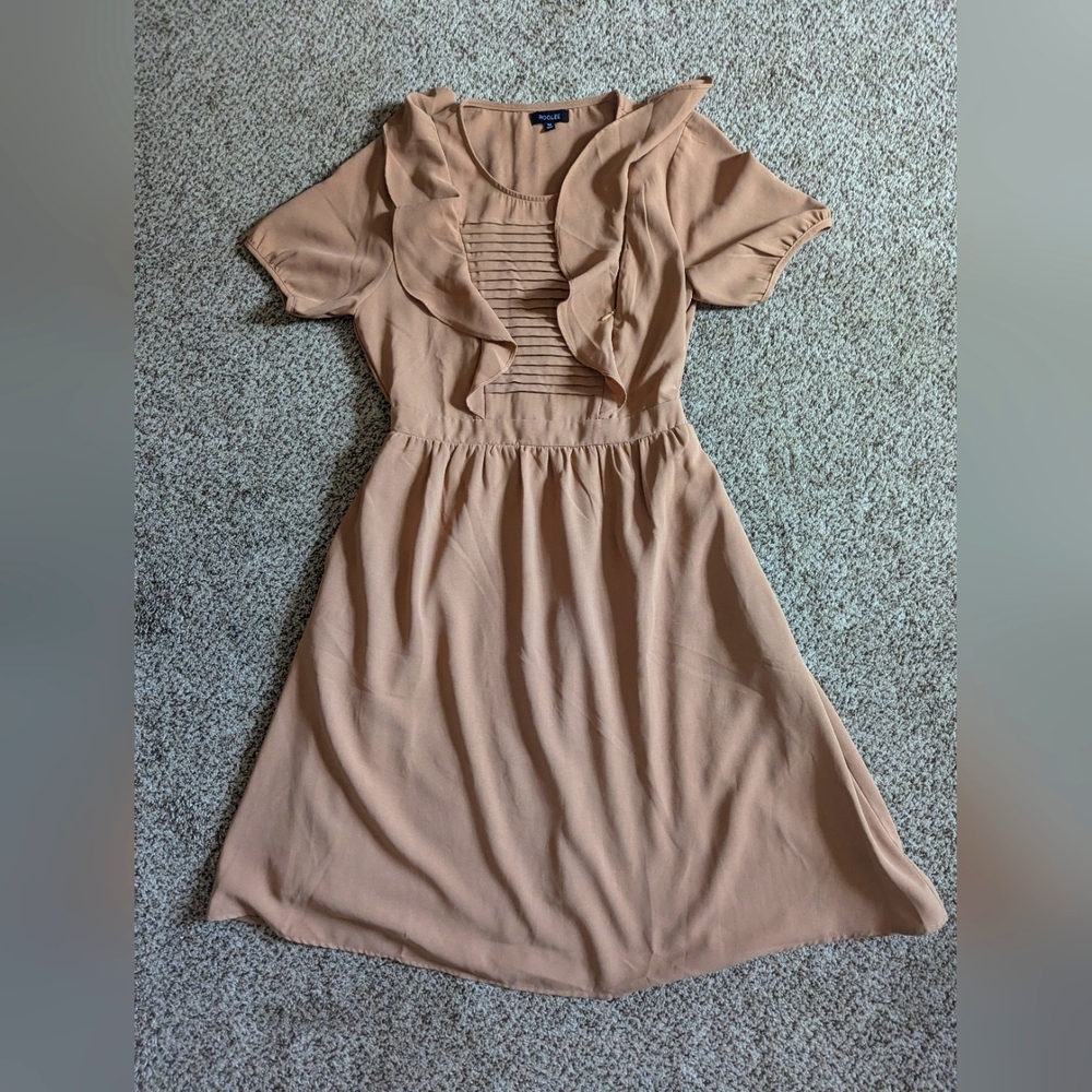 Roolee Tan Ruffle Dress
